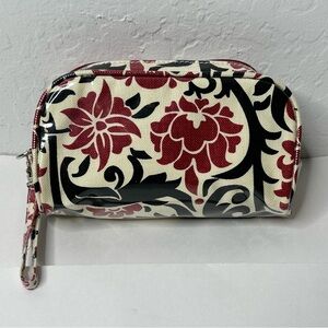 SEPHORA Empty Makeup Bag Small Pocket Plastic Zip Floral‎ Beige Black Brick Rare